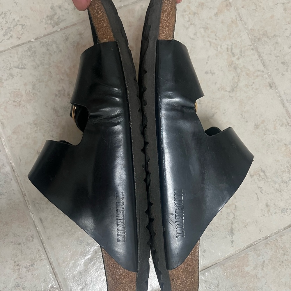 Size 39 - Birkenstock Arizona Big Buckle - Black Patent Leather Sandals - Picture 9 of 10